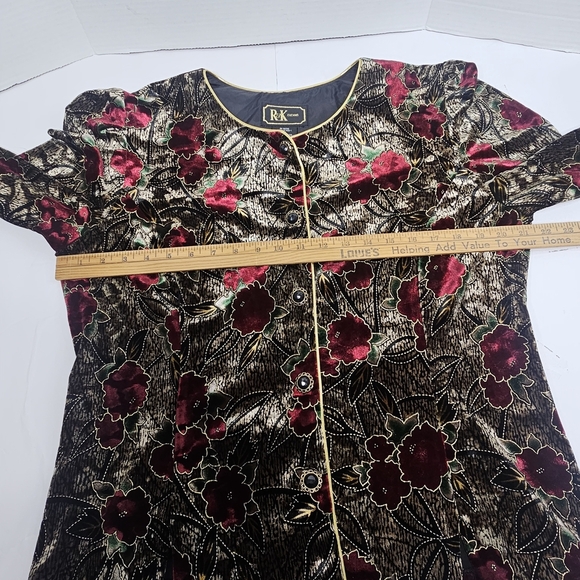 R&K Evening Women’s Jaket Cardigan And Skirt Velvet Set Sz 14 Vintage 80's 90's - Picture 8 of 14